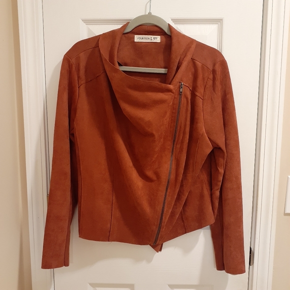 SOLD - Faux suede boutique brand jacket - Picture 2 of 8